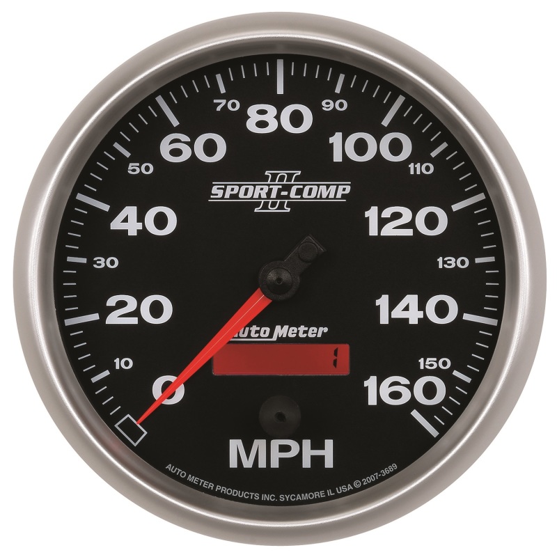 Auto Meter 3689 Gauge Speedometer 5In. 160Mph Elec. Programmable Sport-Comp Ii