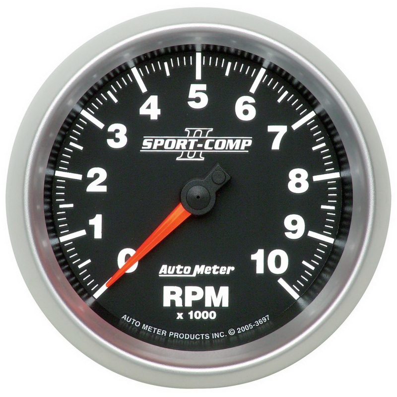 Auto Meter 3697 3-3/8" Sport-Comp II In-Dash Tachometer Gauge 0-10;000 RPM