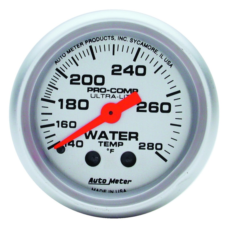 Auto Meter 4331 2-1/16" Ultra-Lite Mechanical Water Temp Gauge 140-280F NEW - 4331