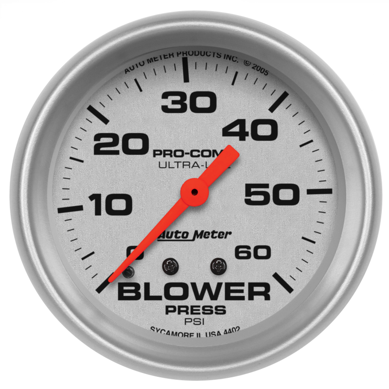 Auto Meter 4402 Ultra-Lite 2-5/8" Blower Pressure Guage (0-60 PSI)