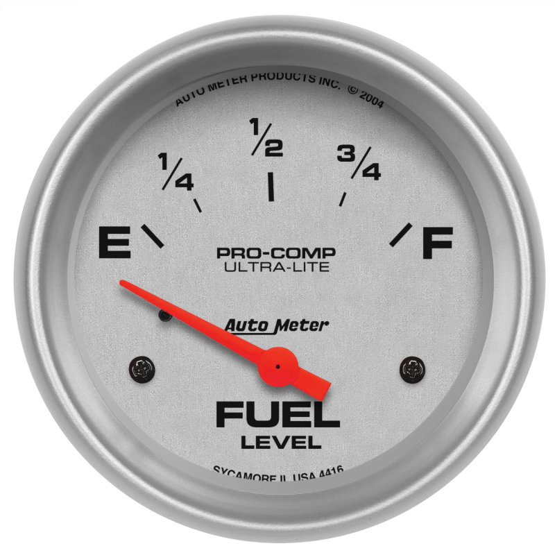 Auto Meter 4416 2-5/8" Fuel Level Gauge 240-33 Ohms Air-Core SSE Ultra-Lite
