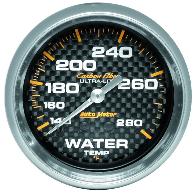 Auto Meter 4831 Gauge Water Temp 2 5/8In. 140-280Deg.F Mechanical Carbon Fiber