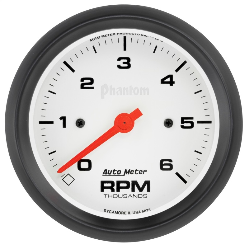 Auto Meter 5875 Tachometer; 3 3/8"; 6K Rpm; In-Dash; Phantom NEW