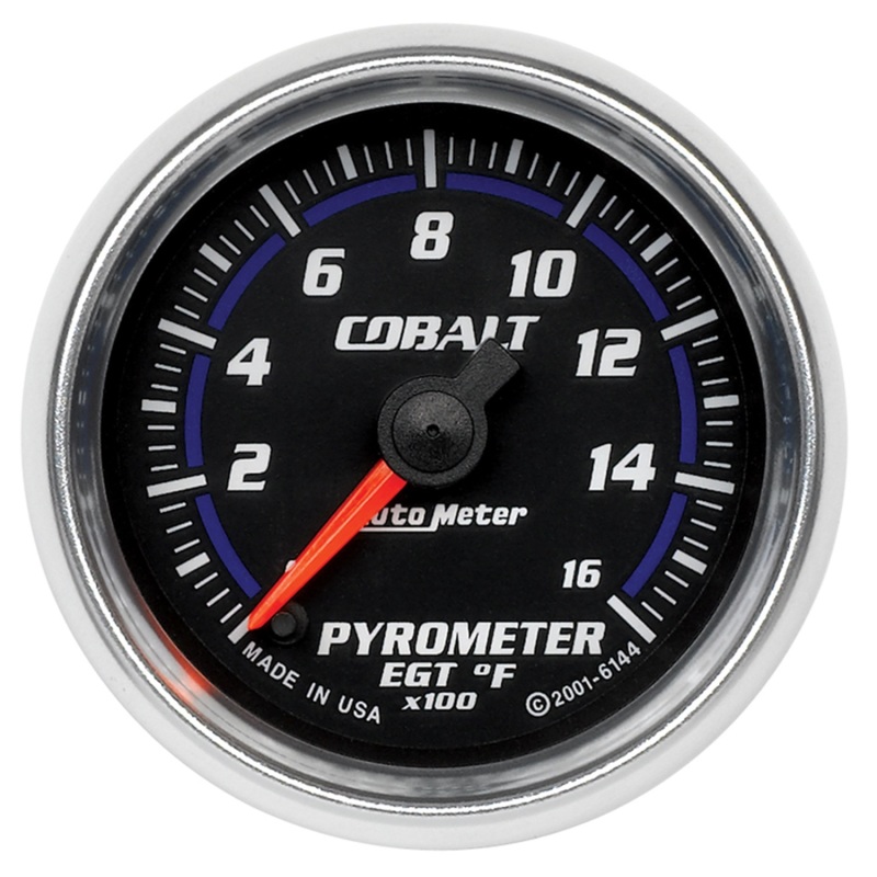 Auto Meter 6144 Gauge Cobalt Pyrometer 0-1600 Degrees F 2 1/16 in. Analog NEW