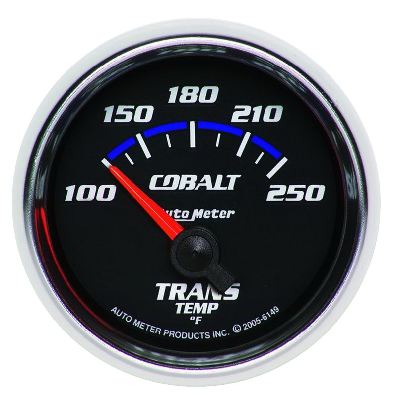 Auto Meter 6149 2-1/16" Cobalt Electric Trans Temp Gauge 100-250 F Air-Core NEW - 6149