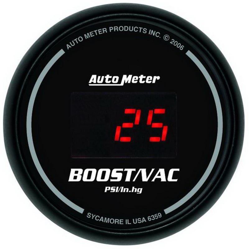Auto Meter 6359 2-1/16" Digital Sport-Comp Boost/Vacuum Guage 30" HG/30 PSI