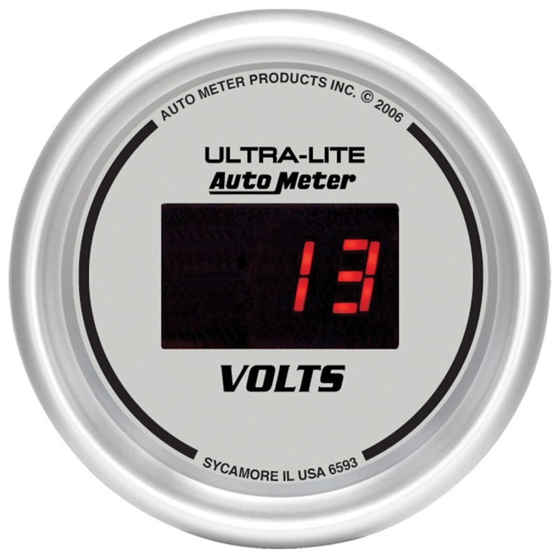 Auto Meter 6593 2-1/16" Ultra-Lite Digital Voltmeter Gauge 8-18V