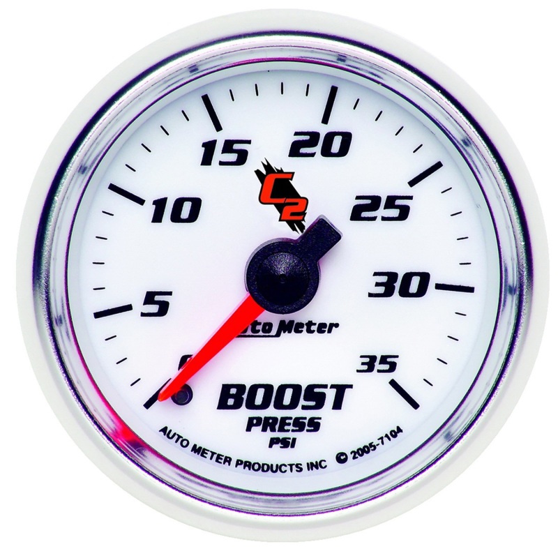 Auto Meter 7104 2-1/16" C2 Mechanical Boost Gauge 0-35 PSI