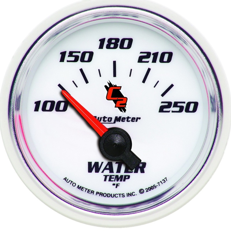 Auto Meter 7137 2-1/16" C2 Electric Water Temperature Gauge 100-250 F NEW - 7137