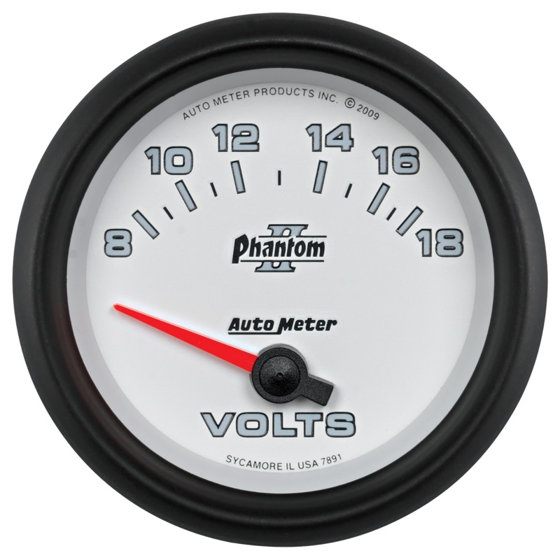 Auto Meter 7891 2-5/8" Voltmeter; 8-18V; Phantom II