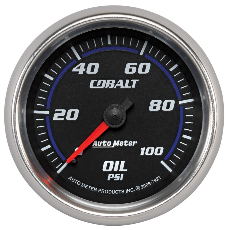 Auto Meter 7921 Oil Pressure Gauge 2 5/8", 100PSI, Mechanical, Cobalt