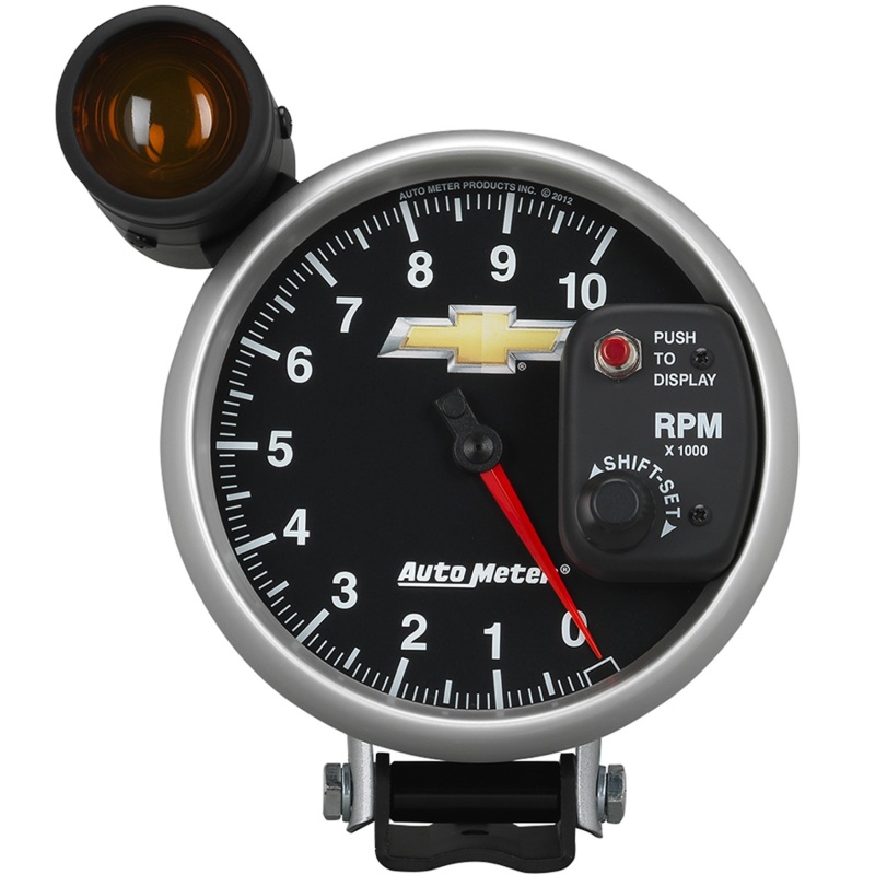 Auto Meter 880445 Gauge Tach 5" 10K Rpm Pedestal W/Ext. Shift-Lite