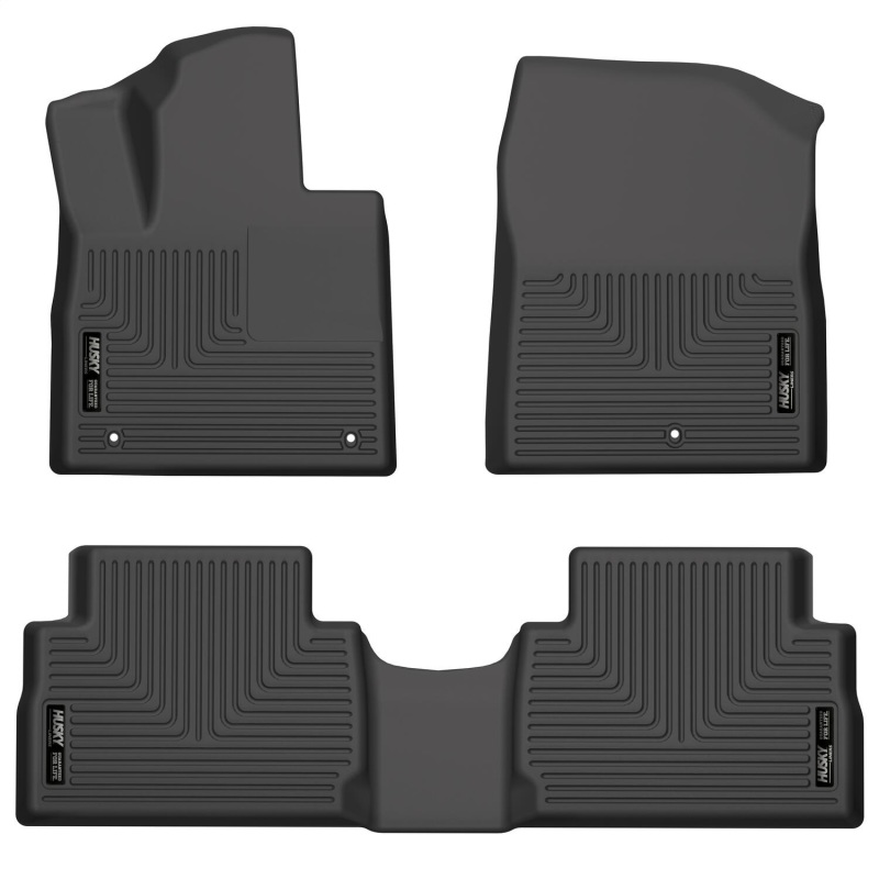 Husky Liners 21-22 Hyundai Santa Fe WeatherBeater Front & 2nd Seat Floor Liners - Black - 95881