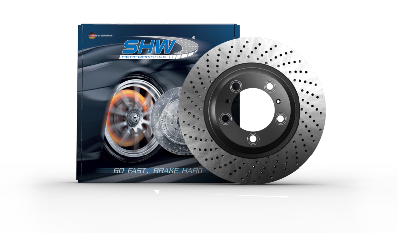 SHW 13-16 Porsche Boxster 2.7L w/o Ceramic Brakes Left Front Drilled-Dimpled MB Brake Rotor - PFL39811