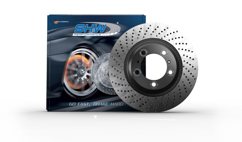 SHW 15-19 Porsche 911 Carrera 4 GTS 3.0L w/o Ceramic Brakes Right Rear Cross-Drilled MB Brake Rotor - PRR31424