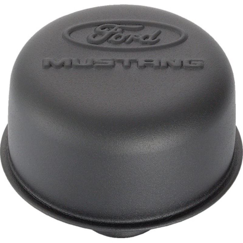 Ford Racing Black Crinkle Finish Breather Cap w/ Ford Mustang Logo - 302-221
