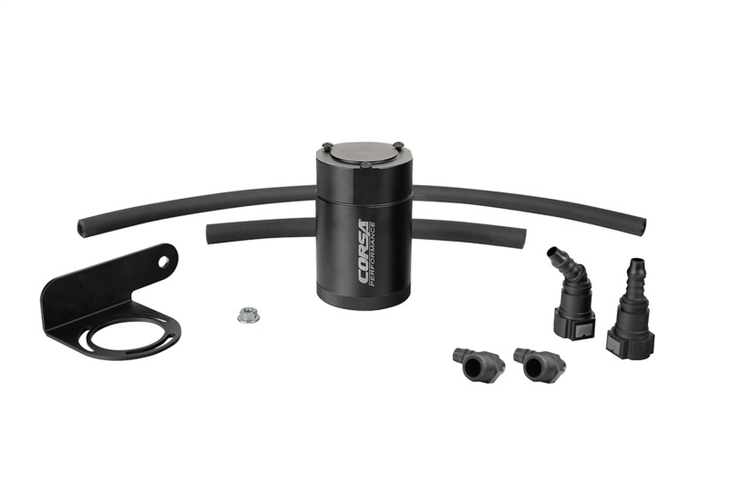Corsa 19-22 Silverado/Sierra & 21-22 Tahoe/Suburban/Yukon/Denali Aluminum Oil Catch Can w/ Bracket - CC0011