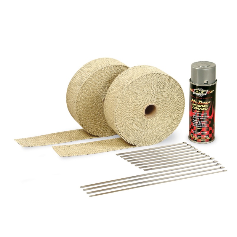 DEI Exhaust Wrap Kit - Tan Wrap and Aluminum HT Silicone Coating - 10112