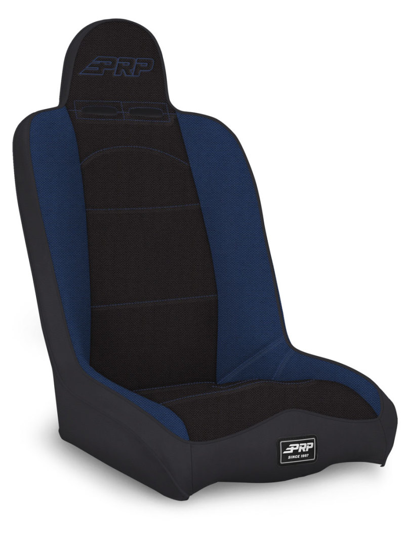 PRP Daily Driver High Back Suspension Seat (Two Neck Slots) - Black / Blue - A140110-71