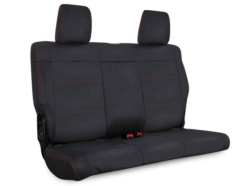 PRP 11-12 Jeep Wrangler JK Rear Seat Cover/2 door - Black with Red Stitching - B020-01