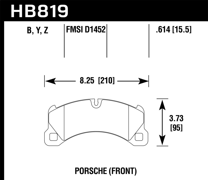 Hawk 11-13 Porsche Cayenne HPS 5.0 Front Brake Pads - HB819B.614