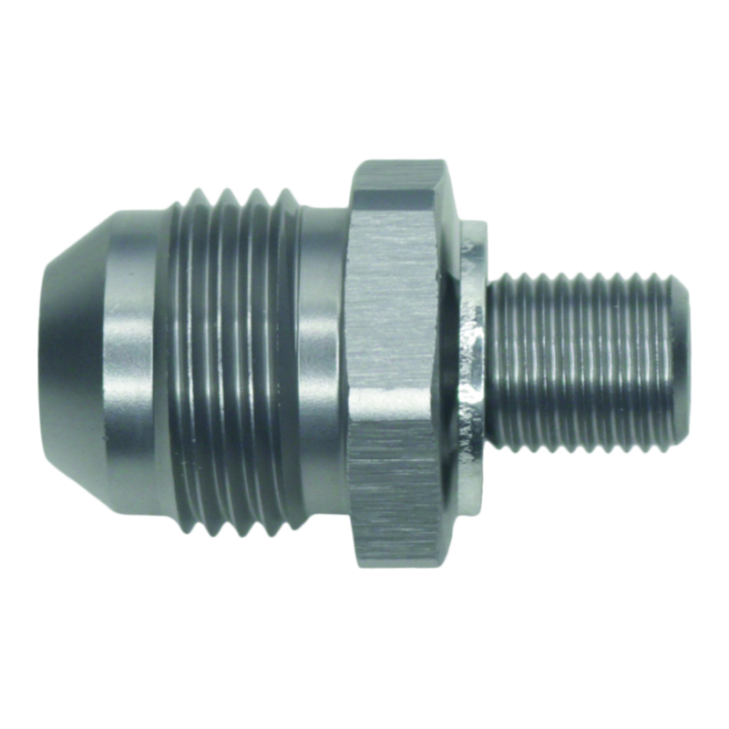 DeatschWerks 8AN Male Flare to M10 X 1.0 Male Metric - Anodized Titanium - 6-02-0621