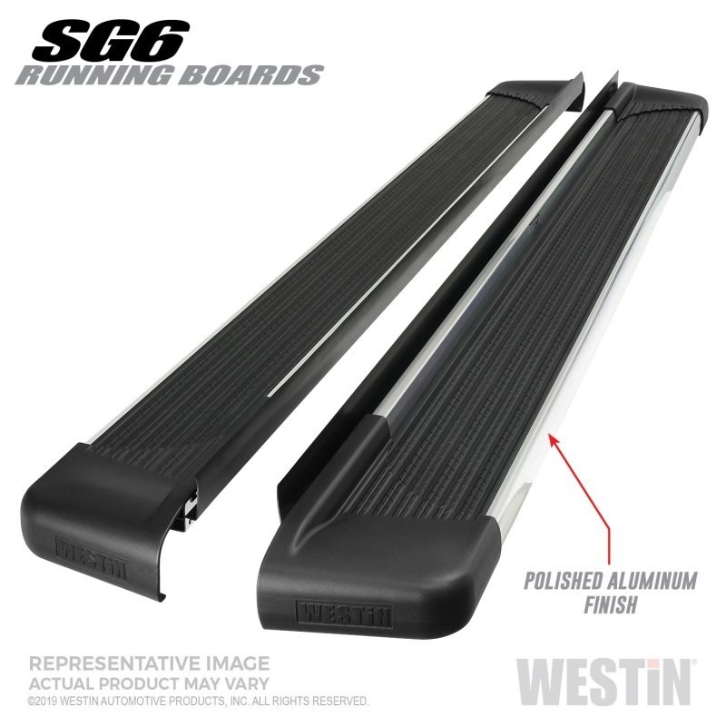 Westin Polished Aluminum Running Board 89.5 inches SG6 Running Boards - Polished - 27-64740