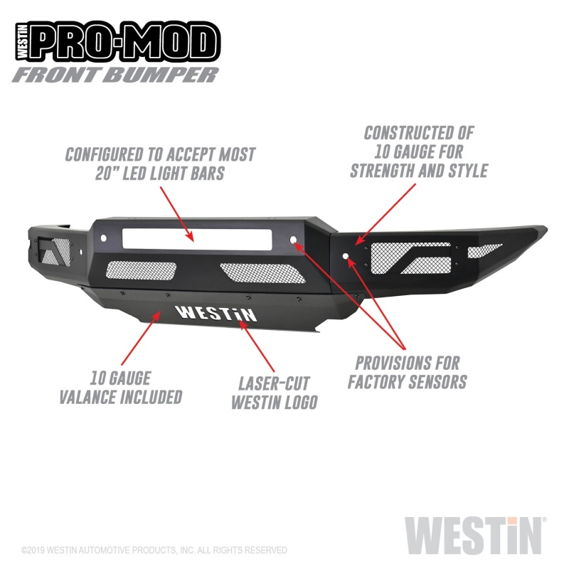 Westin 19-21 Ford Ranger Pro-Mod Front Bumper - Tex. Blk - 58-41085