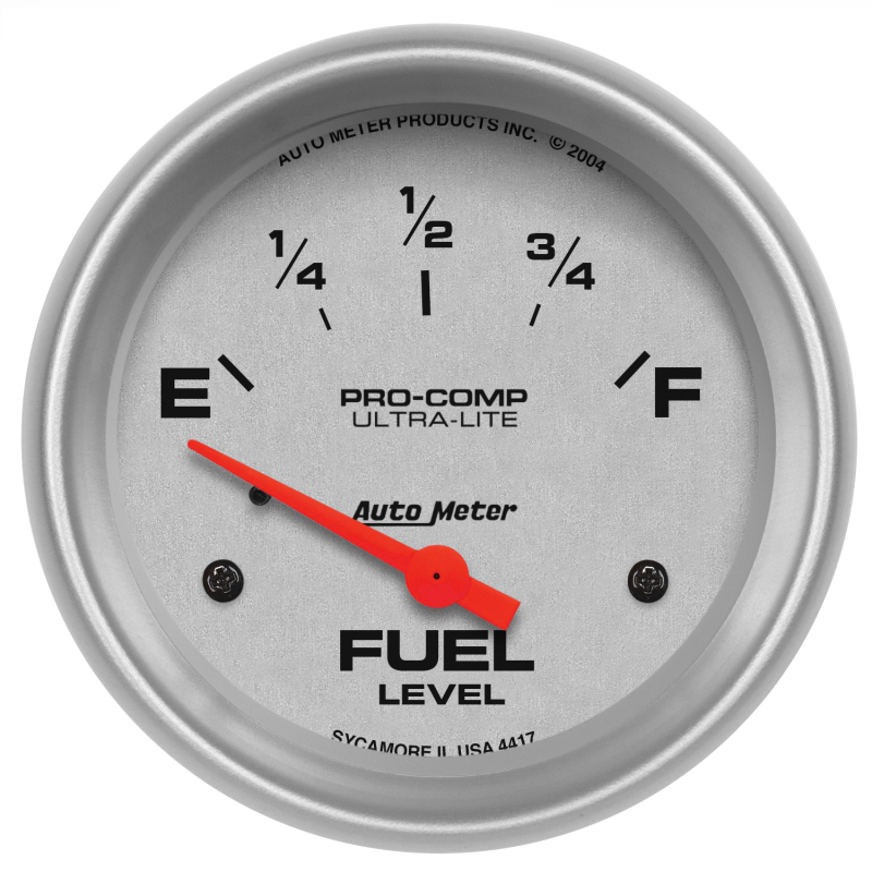 AutoMeter Gauge Fuel Level 2-5/8in. 0 Ohm(e) to 30 Ohm(f) Elec Ultra-Lite - 4417