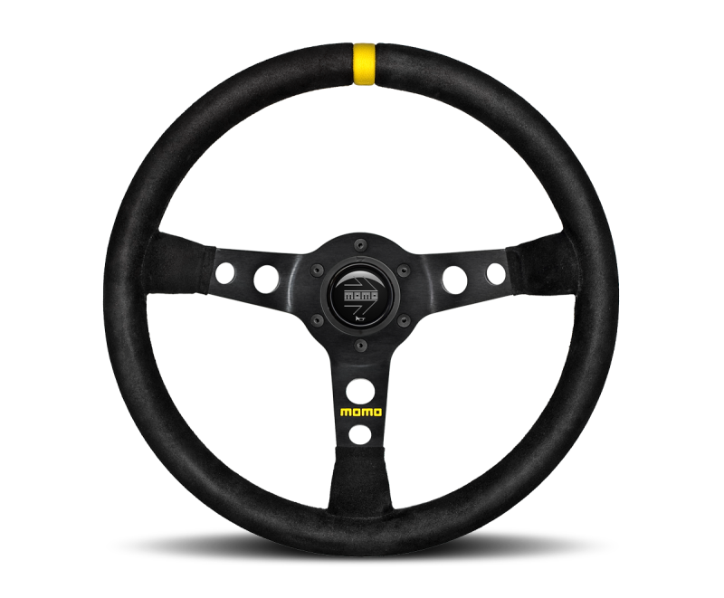 Momo MOD07 Steering Wheel 350 mm -  Black Suede/Black Spokes/1 Stripe - R1905/35S