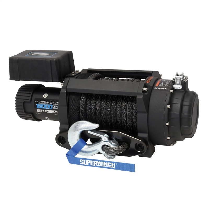 Superwinch 18000 LBS 12V DC 33/64in x 79 ft Synthetic Rope Tiger Shark 18000SR Winch - 1518001