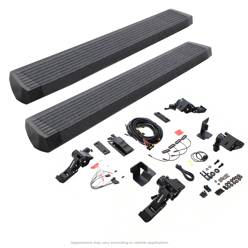 Go Rhino 07-17 Jeep Wrangler 2dr E-BOARD E1 Electric Running Board Kit (Cut Req.) - Bedliner Coating - 20492652T