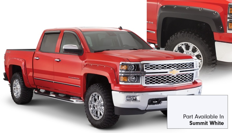 Bushwacker 16-18 Chevy Silverado 1500 Fleetside Pocket Style Flares 4pc - Summit White - 40957-14