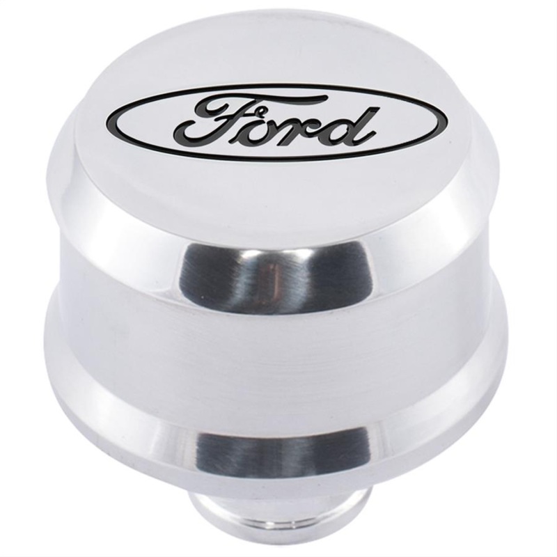 Ford Racing Slant Edge Breather - Polished - 302-438