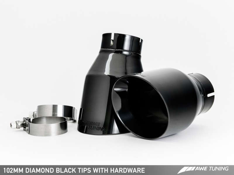 AWE Tuning fits  Audi C7.5 A6 3.0T Touring Edition Exhaust - Quad Outlet Diamond Black Tips - 3015-43076