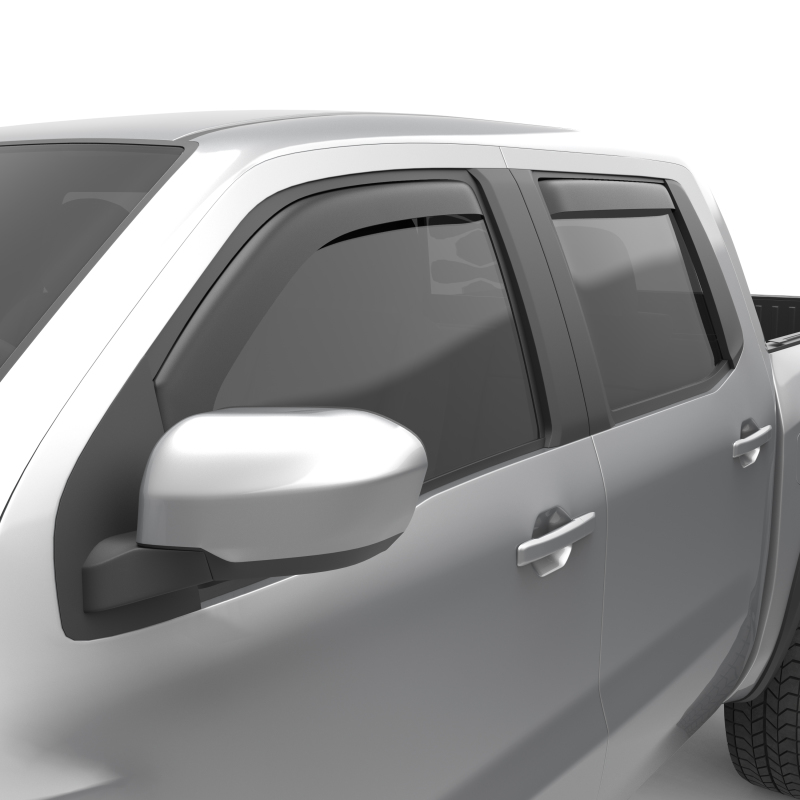 EGR 2022+ Nissan Frontier In Channel Window Visors Front/Rear Set Matte Black Crew Cab - 576045