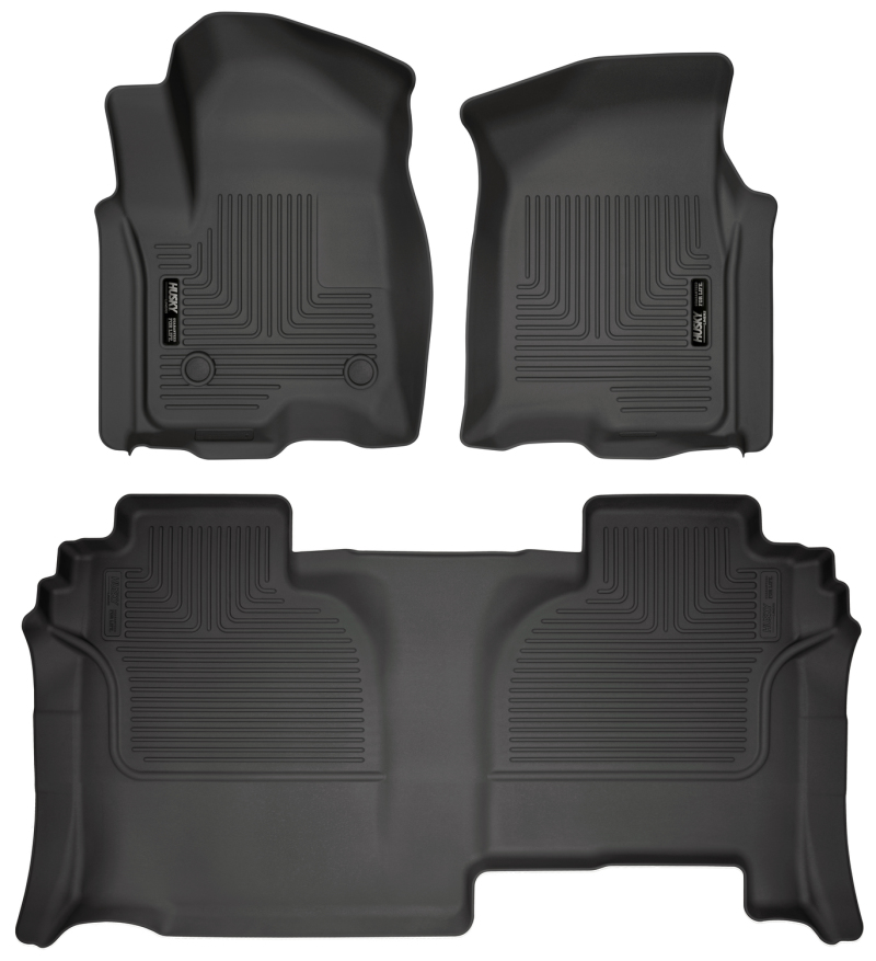 Husky Liners 2019 GMC Sierra 1500 Double Cab Weatherbeater Black Front & 2nd Seat Floor Liners - 94031