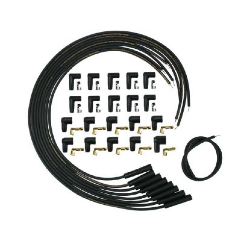 Moroso Universal Mag Tuned Ignition Straight Wire Set - Black - 9881M
