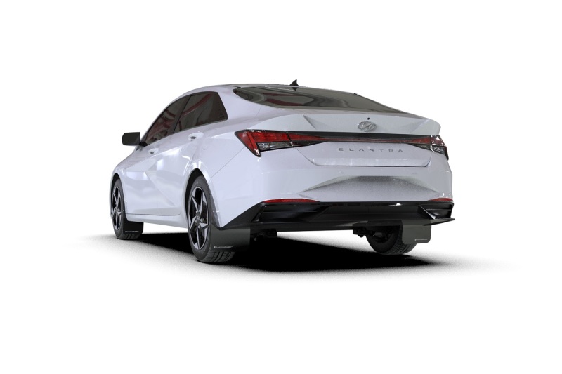 Rally Armor 21-23 Hyundai Elantra (Will Not Fit Elantra N/N Line) Black UR Mud Flap w/ White Logo - MF69-UR-BLK-WH