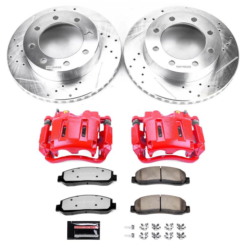 Power Stop KC1781-36 Disc Brake Pad/Caliper and Rotor Kit For F-250 F350 2005-10