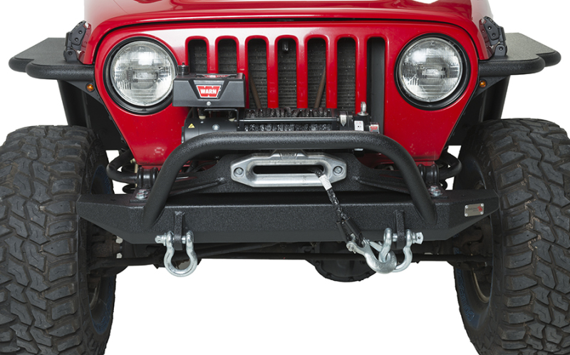 Fishbone Offroad 97-06 Jeep Wrangler TJ Rubicon Front Bumper W/Winch Guard - Blk Textured Powdercoat - FB22048