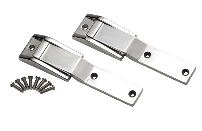 Kentrol 97-04 Jeep Wrangler TJ Tailgate Hinge Pair - Polished Silver - 30478