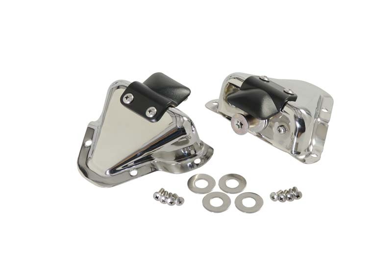Kentrol 81-95 Jeep CJ/Wrangler YJ Interior Door Latch Brackets Pair - Polished Silver - 30513