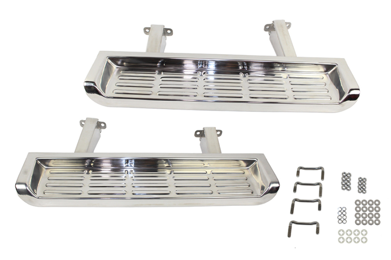 Kentrol 01-06 Jeep TJ Side Steps Pair - - Polished Silver - 30518