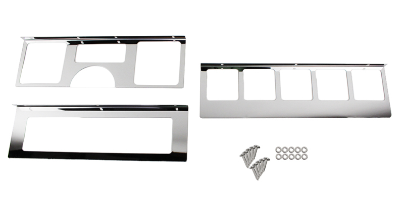 Kentrol 87-95 Jeep Wrangler YJ Dash Overlay Set (3 pieces) - Polished Silver - 30519
