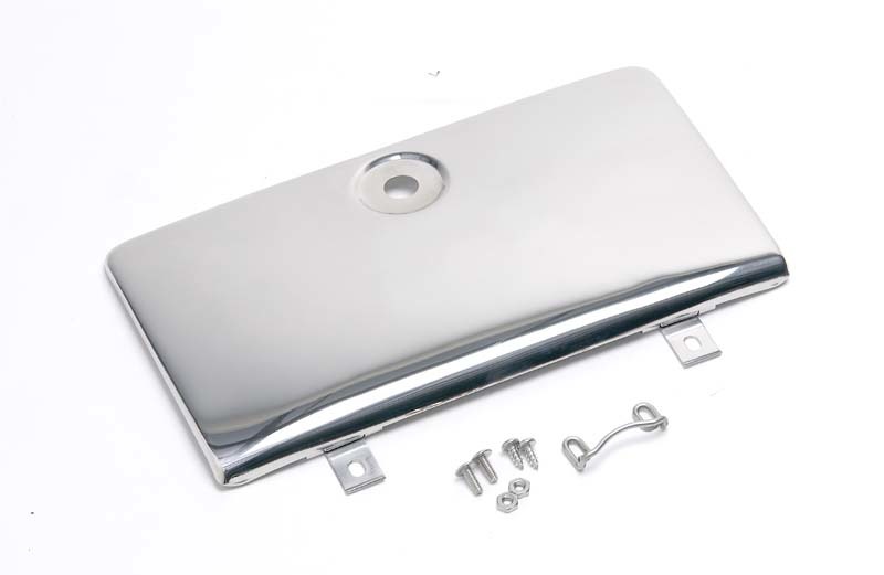 Kentrol 72-86 Jeep CJ Glove Box Door Use with OE Key Lock - Polished Silver - 30526