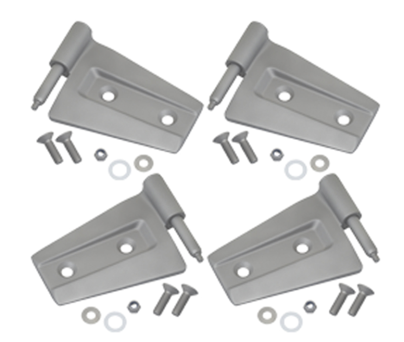 Kentrol 07-18 Jeep Wrangler JK Door Hinge Set 4 Pieces 2 Door Bare Grey - 40575