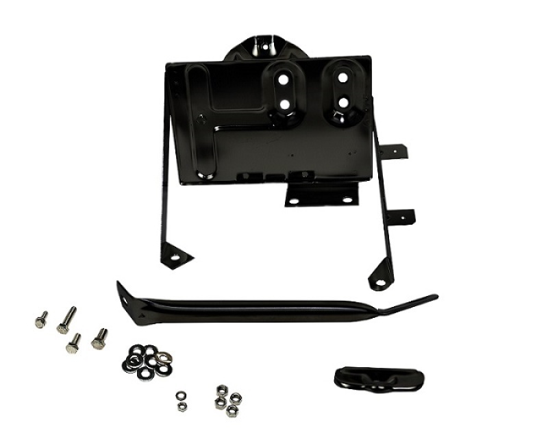 Kentrol 76-86 Jeep CJ Battery Tray with support arm - Powdercoat Black - 50498