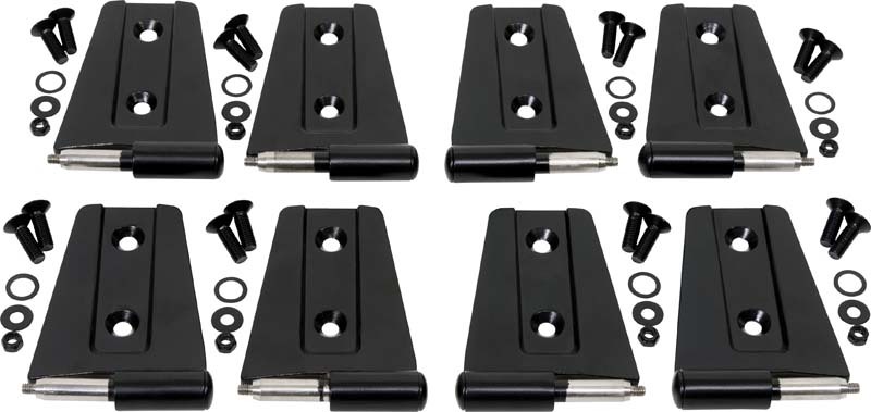 Kentrol 07-18 Jeep Wrangler JK Door Hinge Set 8 Pieces 4 Door - Powdercoat Black - 50576