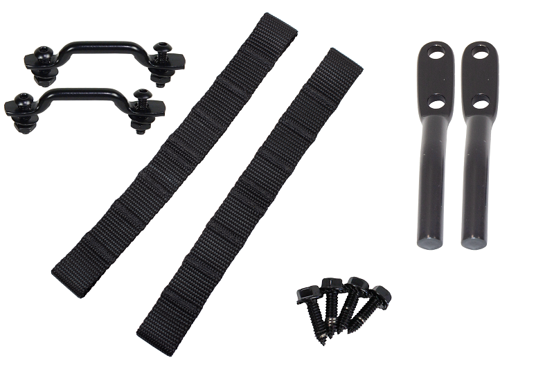 Kentrol Jeep Wrangler TJ Polished Stainless Door Strap Kit Black Powdercoat Stainless Steel - 50724